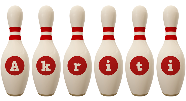 Akriti bowling-pin logo
