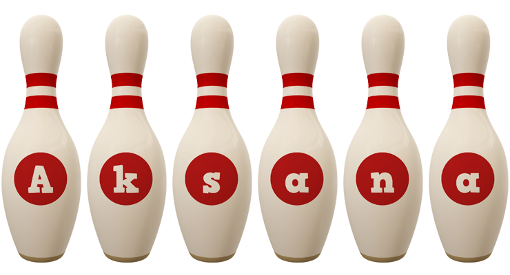 Aksana bowling-pin logo