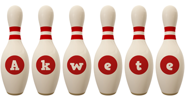 Akwete bowling-pin logo