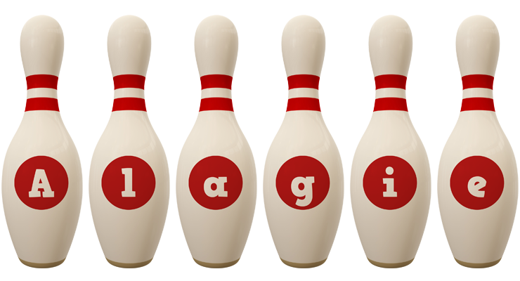 Alagie bowling-pin logo