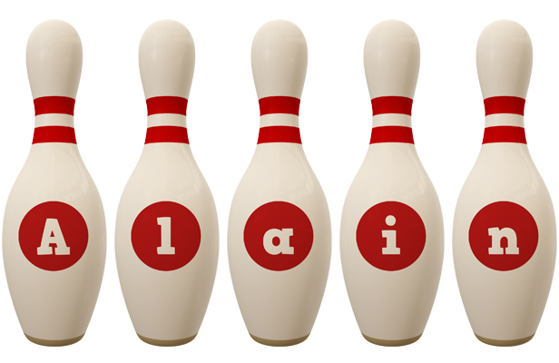 Alain bowling-pin logo