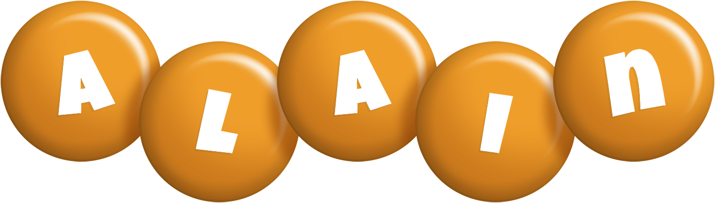 Alain candy-orange logo