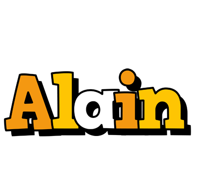 Alain cartoon logo