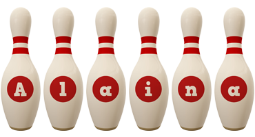 Alaina bowling-pin logo