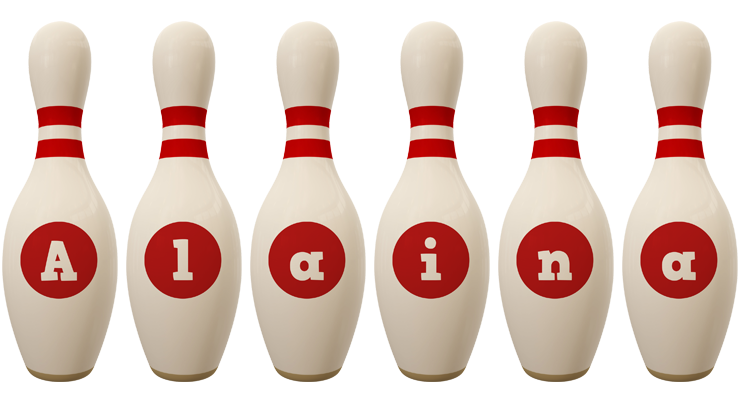 Alaina bowling-pin logo