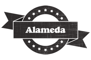 Alameda grunge logo