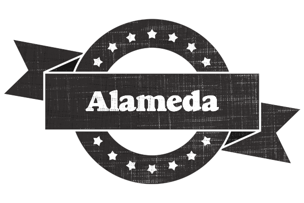 Alameda grunge logo