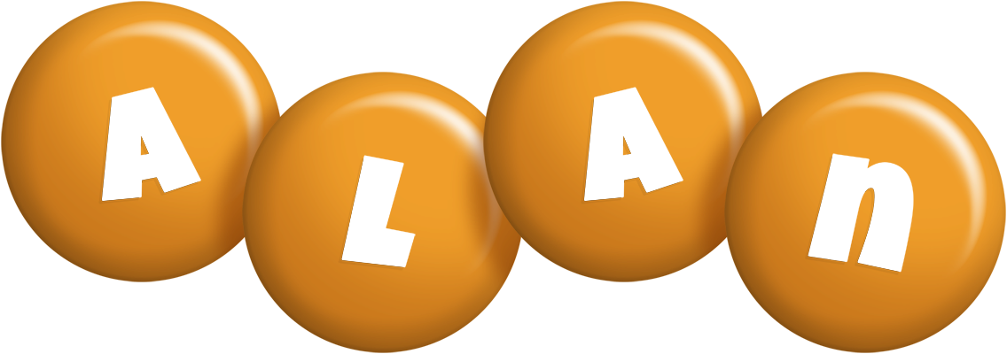 Alan candy-orange logo
