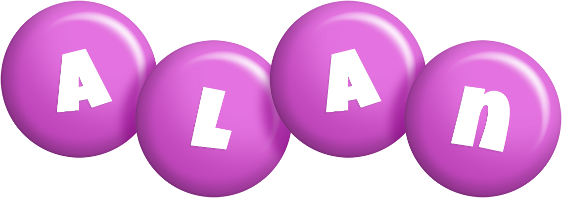 Alan candy-purple logo