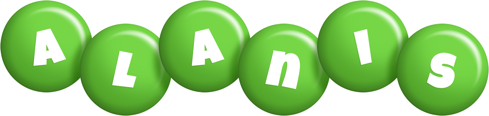 Alanis candy-green logo