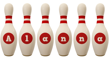 Alanna bowling-pin logo