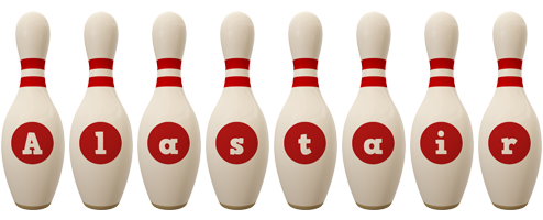 Alastair bowling-pin logo