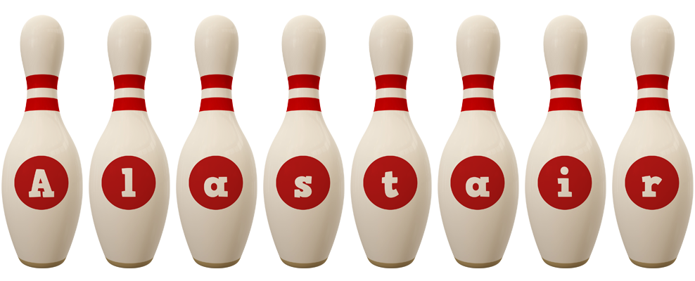 Alastair bowling-pin logo