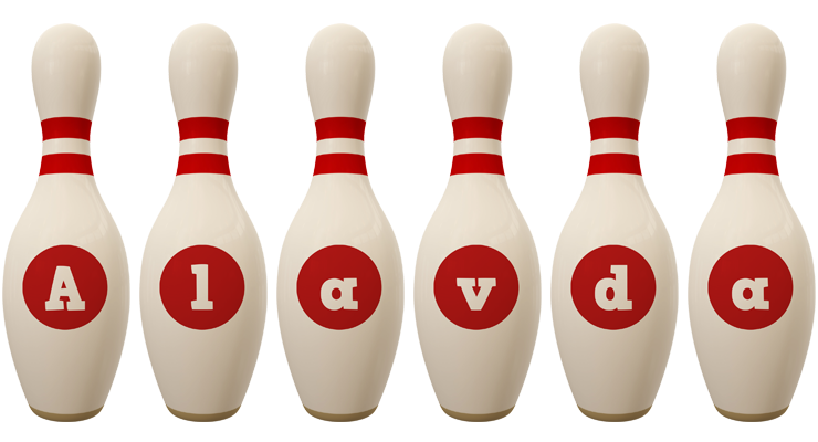 Alavda bowling-pin logo