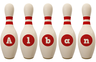 Alban bowling-pin logo