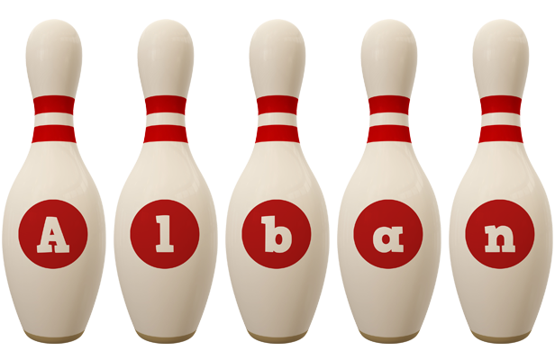 Alban bowling-pin logo