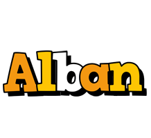 Alban cartoon logo