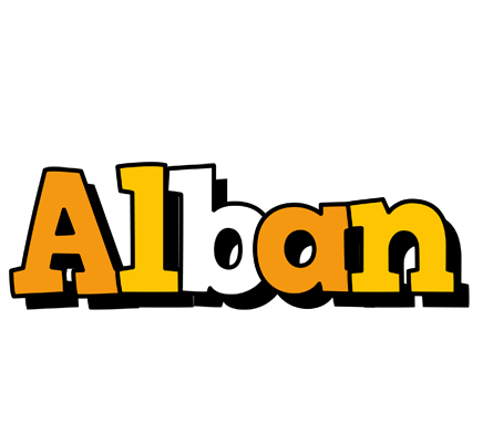 Alban cartoon logo