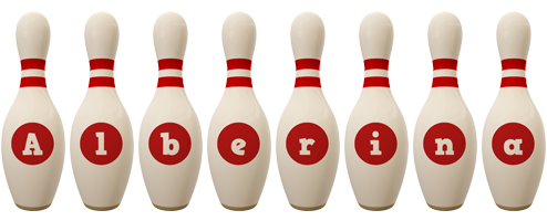 Alberina bowling-pin logo
