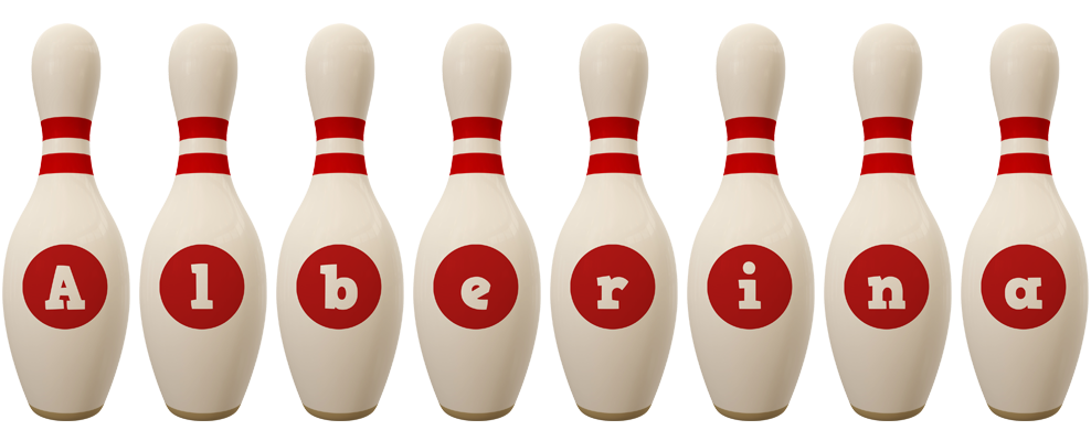 Alberina bowling-pin logo