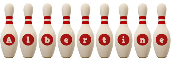 Albertine bowling-pin logo