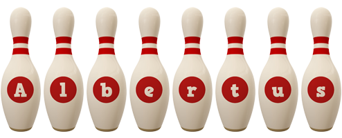 Albertus bowling-pin logo