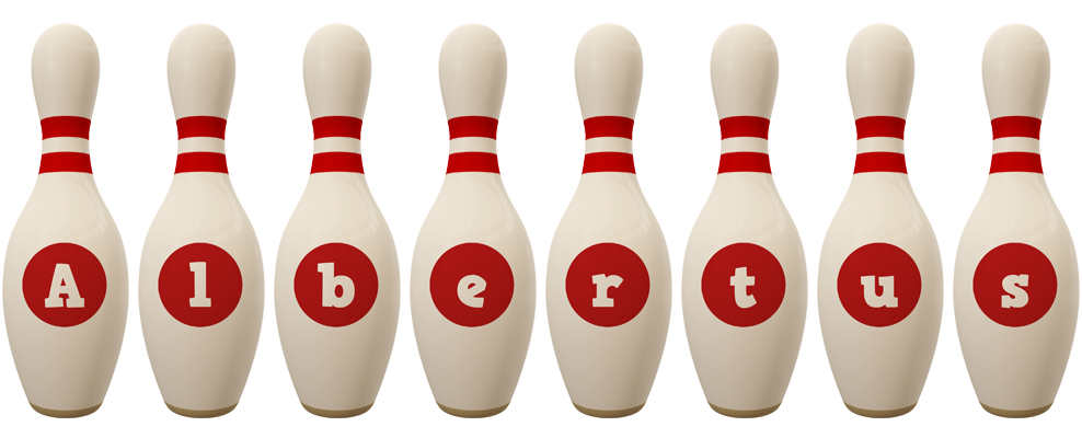 Albertus bowling-pin logo