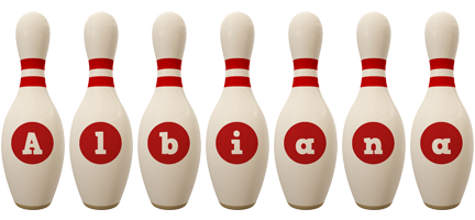 Albiana bowling-pin logo