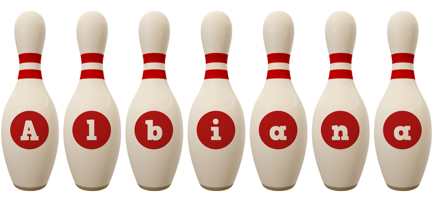Albiana bowling-pin logo