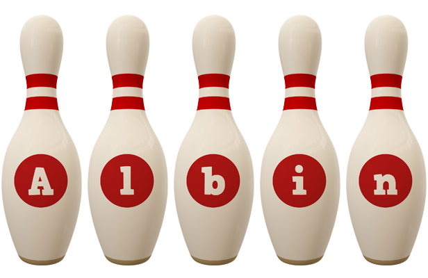 Albin bowling-pin logo