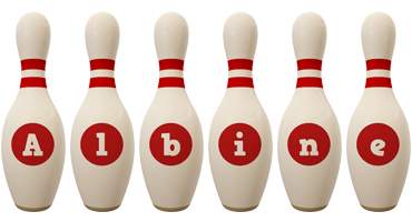 Albine bowling-pin logo