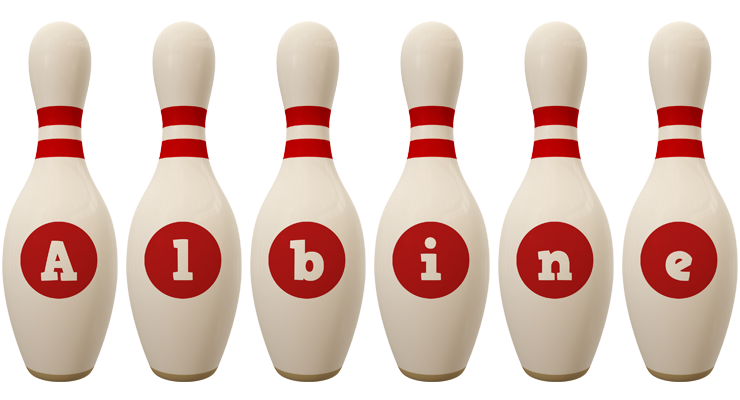 Albine bowling-pin logo