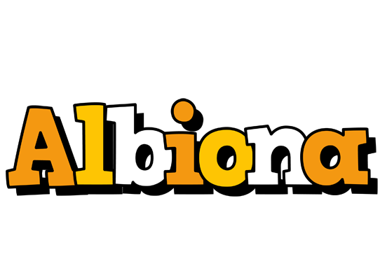 Albiona cartoon logo