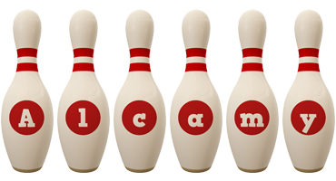 Alcamy bowling-pin logo