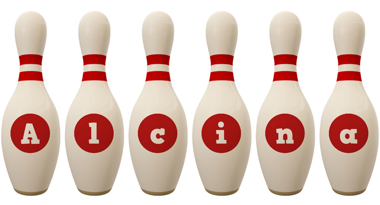 Alcina bowling-pin logo