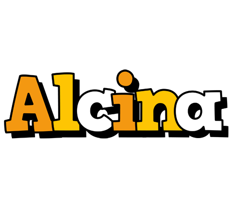 Alcina cartoon logo