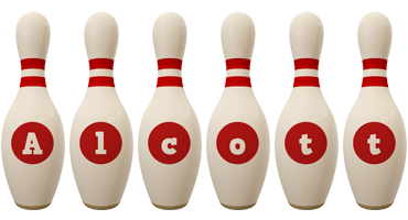 Alcott bowling-pin logo