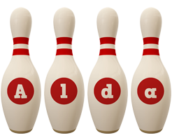 Alda bowling-pin logo