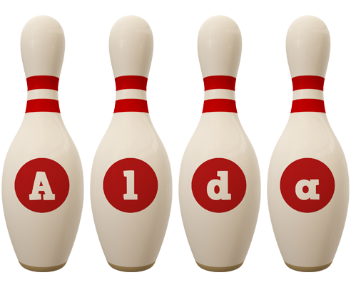 Alda bowling-pin logo