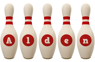 Alden bowling-pin logo