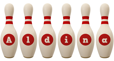 Aldina bowling-pin logo