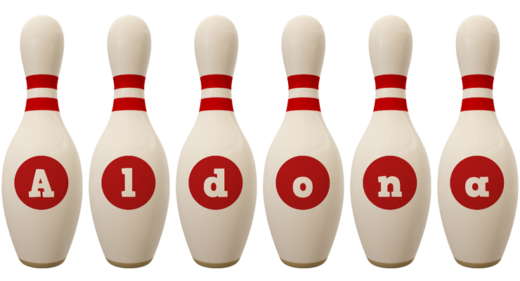 Aldona bowling-pin logo