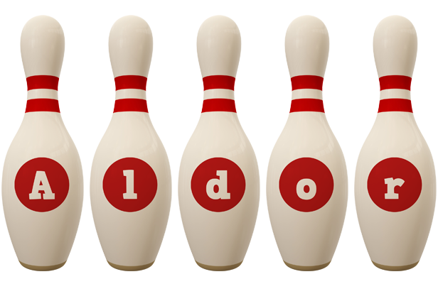 Aldor bowling-pin logo