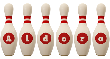 Aldora bowling-pin logo