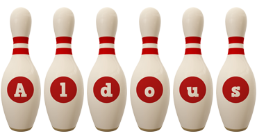 Aldous bowling-pin logo