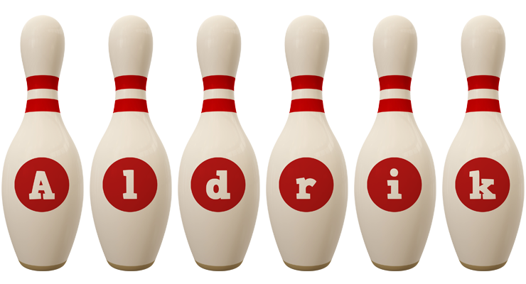 Aldrik bowling-pin logo