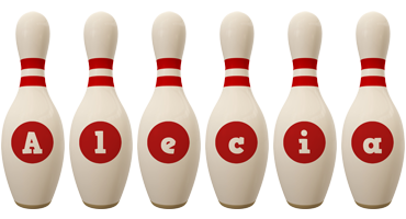 Alecia bowling-pin logo