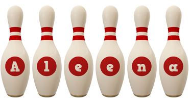 Aleena bowling-pin logo