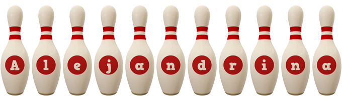 Alejandrina bowling-pin logo