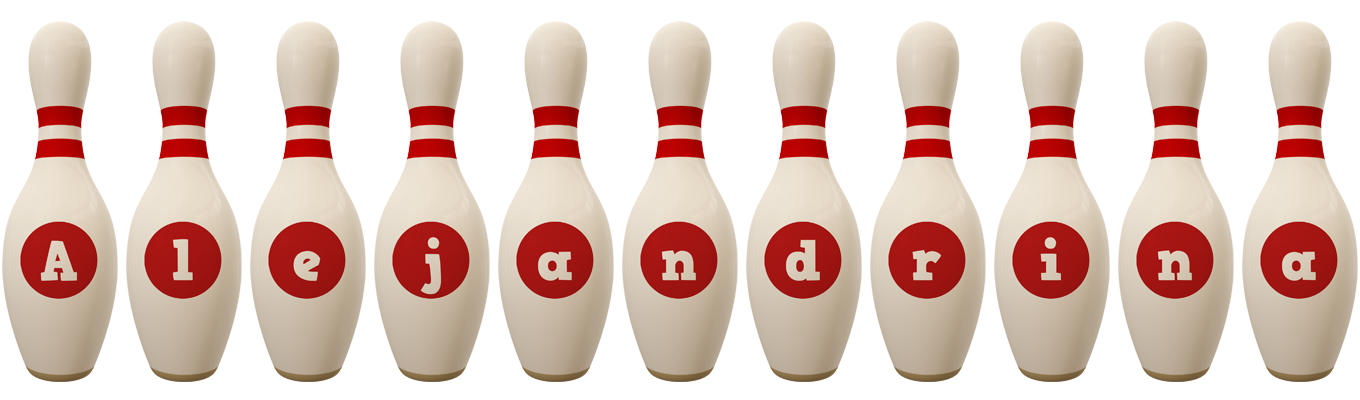 Alejandrina bowling-pin logo